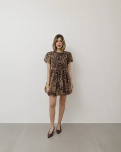 Abito a palloncino animalier – R7273