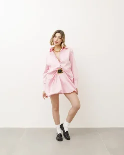 Abito camicia in cotone con fibbia – R7330