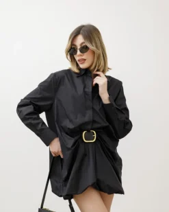 Abito camicia in cotone con fibbia – R7330