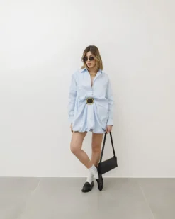Abito camicia in cotone con fibbia – R7330