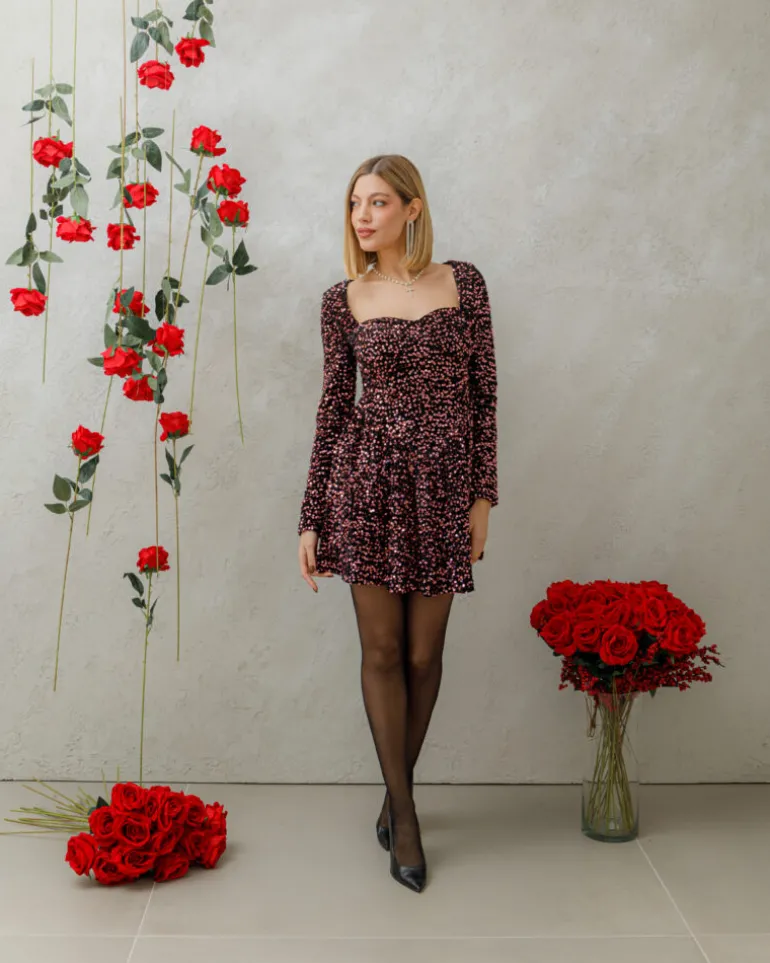 Abito corto con paillettes – 23288