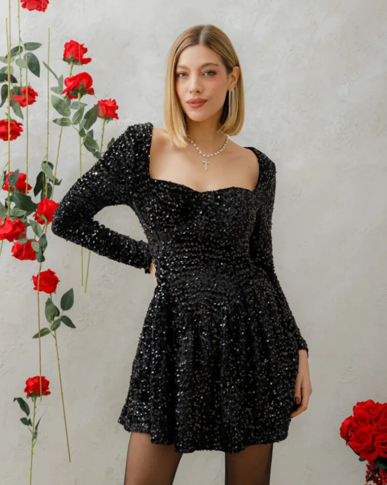 Abito corto con paillettes – 23288