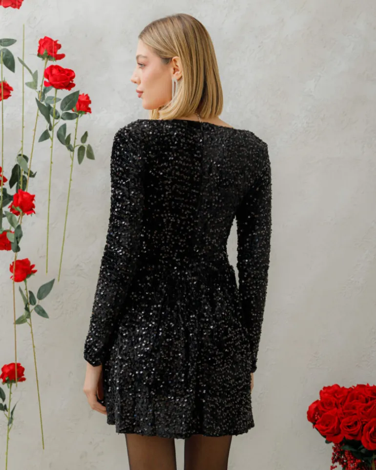 Abito corto con paillettes – 23288