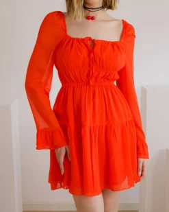 Abito corto in chiffon con laccetti – L1447 slcn