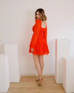 Abito corto in chiffon con laccetti – L1447 slcn