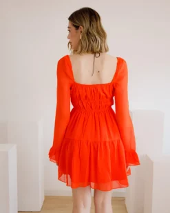 Abito corto in chiffon con laccetti – L1447 slcn