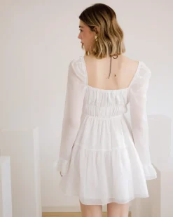 Abito corto in chiffon con laccetti – L1447 slcn