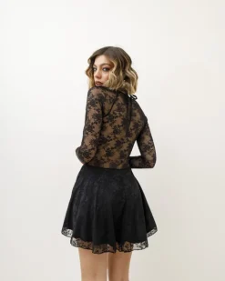 Abito corto in pizzo combinato – 793485 slc