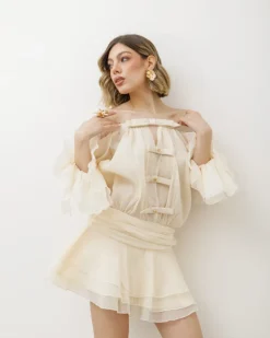 Abito in chiffon con fiocchi – 8109