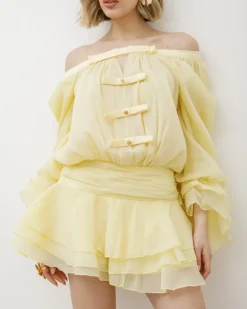 Abito in chiffon con fiocchi – 8109