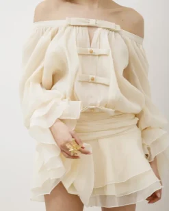 Abito in chiffon con fiocchi – 8109
