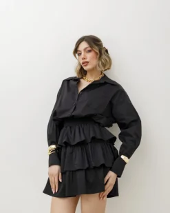 Abito in cotone con gonna a balze – 99710