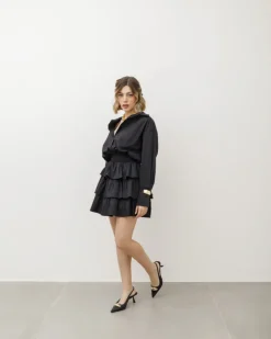 Abito in cotone con gonna a balze – 99710