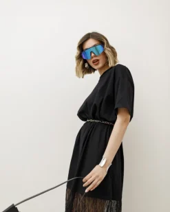 Abito in cotone con pizzo – LJ2659P