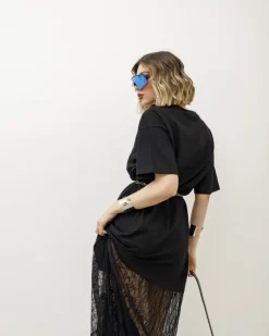 Abito in cotone con pizzo – LJ2659P