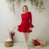 Abito in maglia con orlo a palloncino – R7218