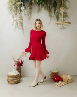Abito in maglia con orlo a palloncino – R7218