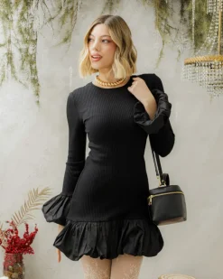 Abito in maglia con orlo a palloncino – R7218