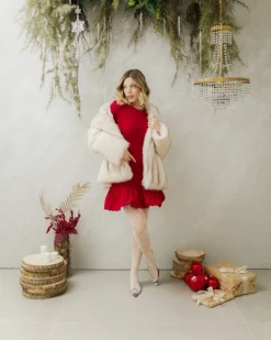 Abito in maglia con orlo a palloncino – R7218