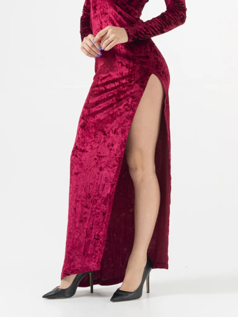 Abito in velluto con scollo – 00966