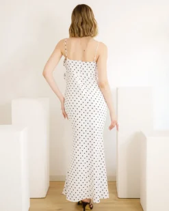 Abito lungo a pois con fiocco – FK39 SLC