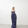 Abito lungo con corpetto e tulle a strati – 5668082