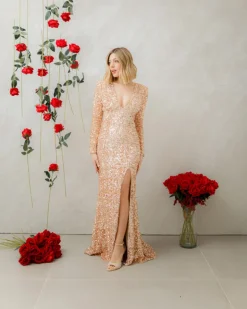 Abito lungo con paillettes – 15413