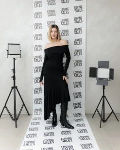 Abito lungo con scollo bardot – CHB7949