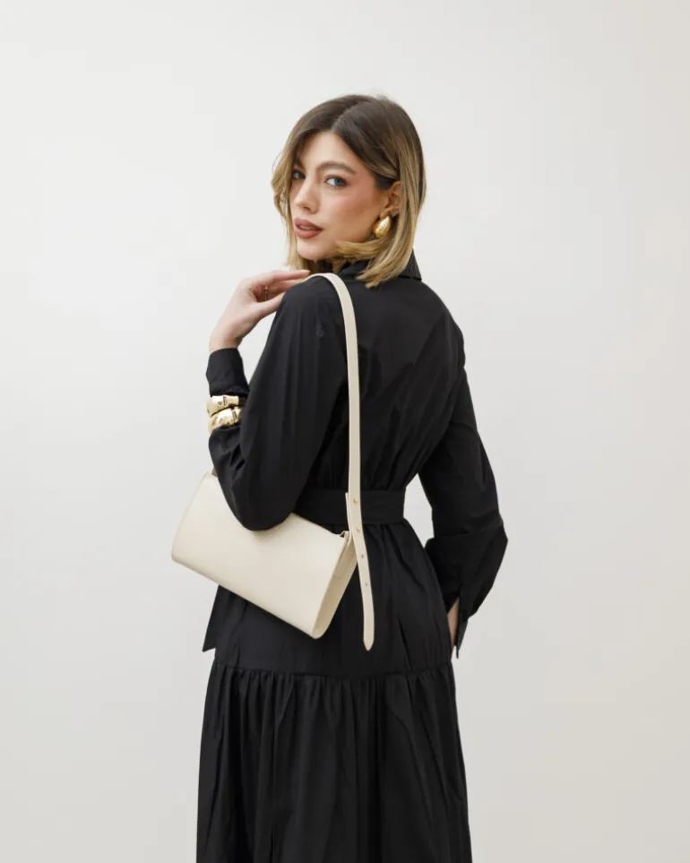 Abito lungo in cotone con balze – CHF6718