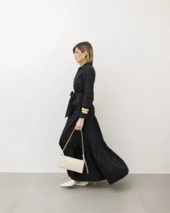 Abito lungo in cotone con balze – CHF6718