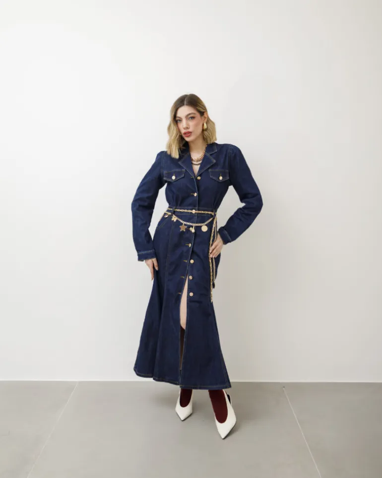 Abito lungo in denim – R7289