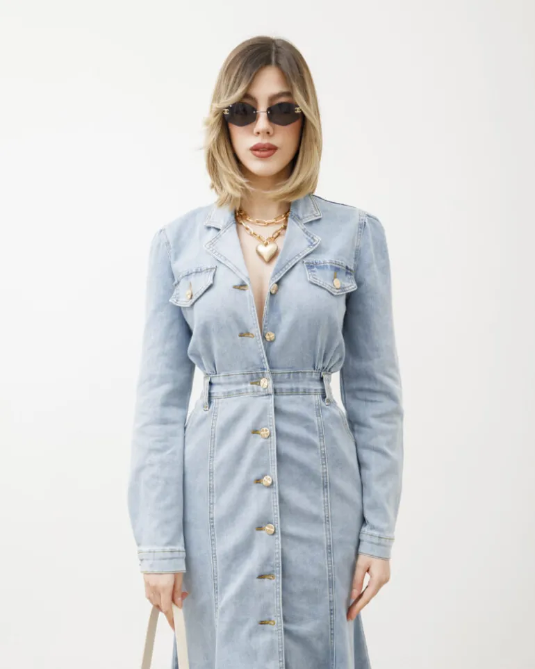 Abito lungo in denim – R7289