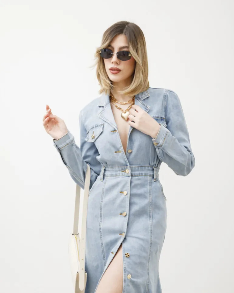 Abito lungo in denim – R7289