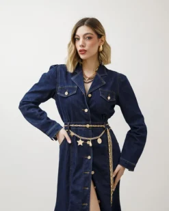 Abito lungo in denim – R7289