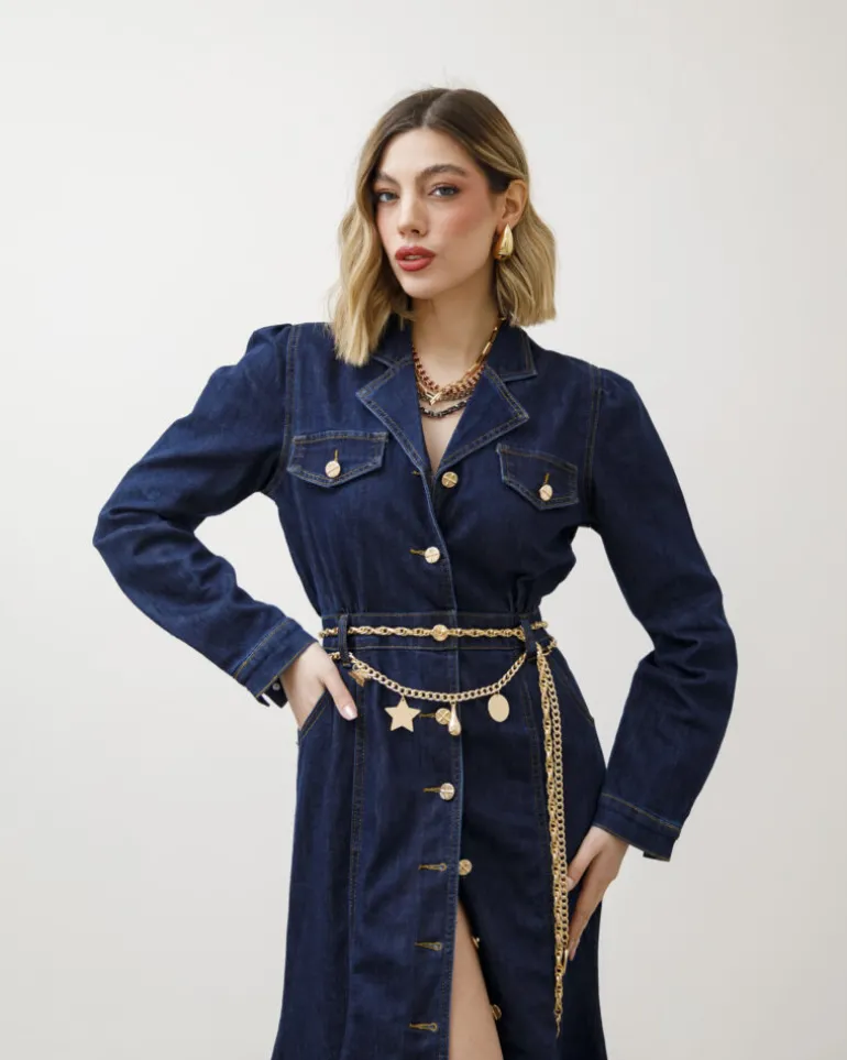 Abito lungo in denim – R7289