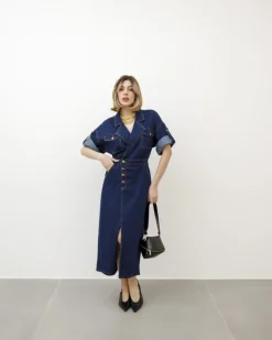 Abito lungo in denim blue – R7512