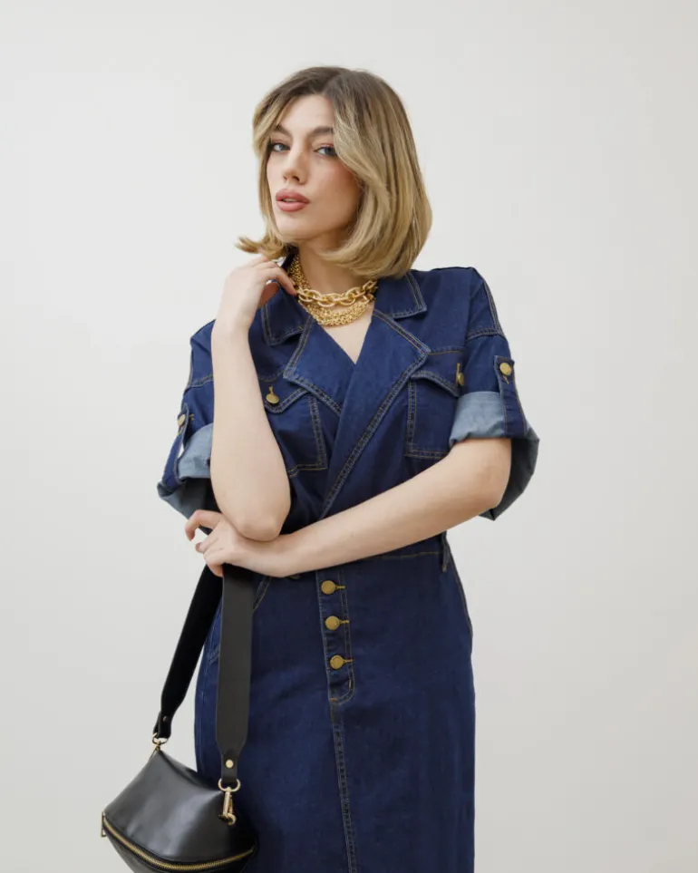 Abito lungo in denim blue – R7512