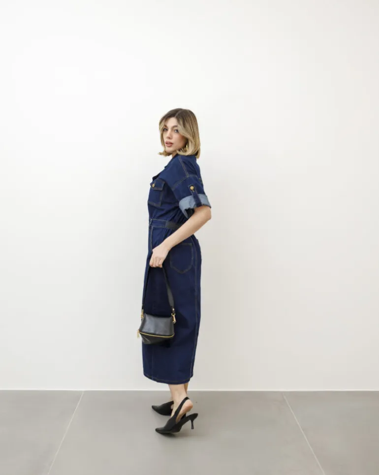 Abito lungo in denim blue – R7512