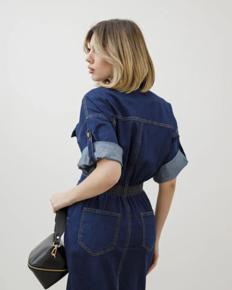 Abito lungo in denim blue – R7512