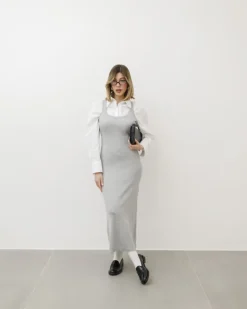 Abito lungo in maglia a coste – PL5367