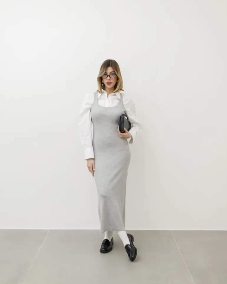 Abito lungo in maglia a coste – PL5367