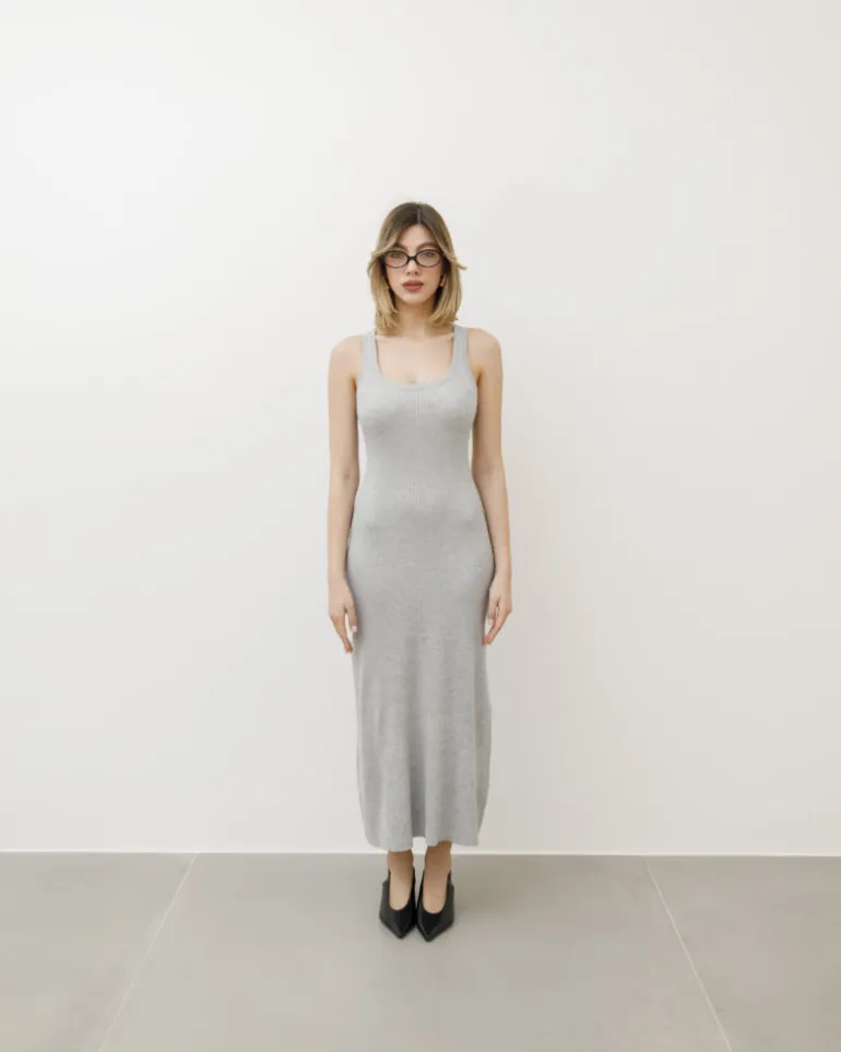 Abito lungo in maglia a coste – PL5367