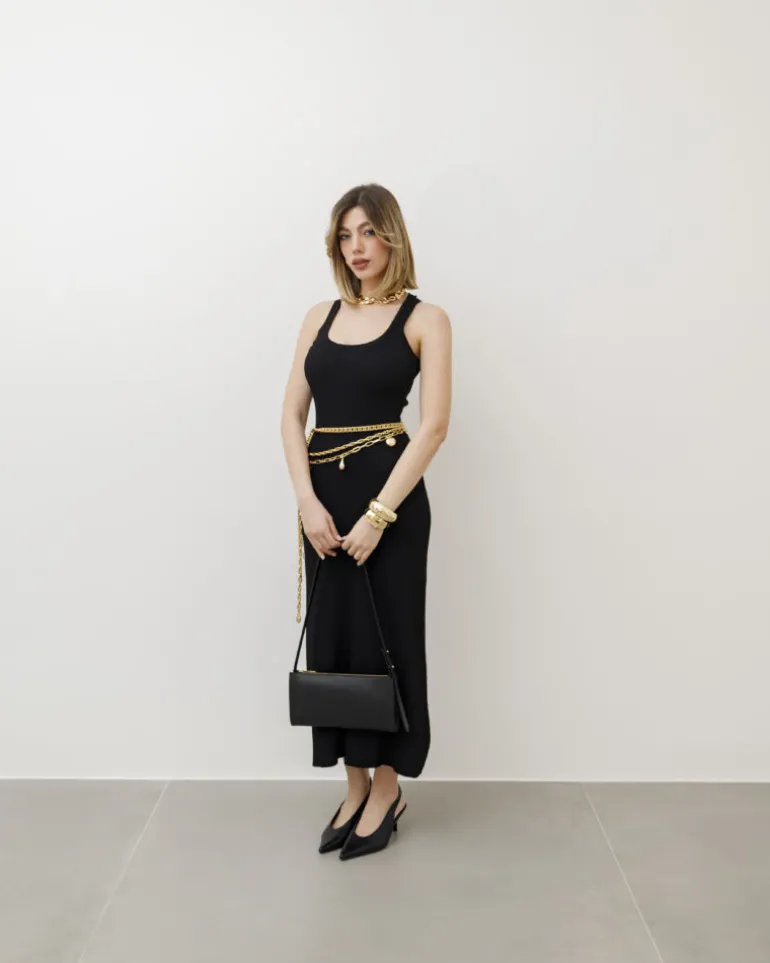Abito lungo in maglia a coste – PL5367