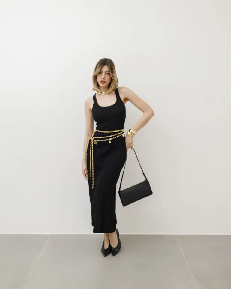 Abito lungo in maglia a coste – PL5367