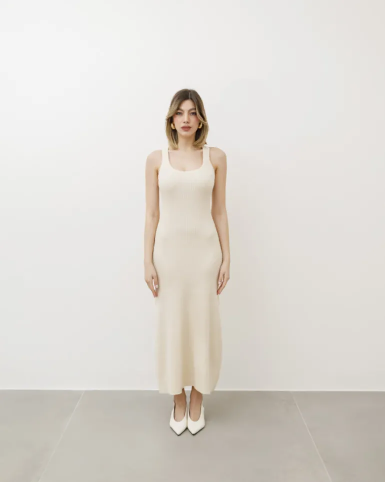 Abito lungo in maglia a coste – PL5367