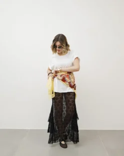 Abito lungo in pizzo con spalline – FK49slc