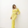 Abito lungo in pizzo giallo – HY1069c
