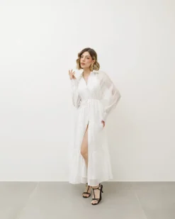 Abito lungo leggero con balze – 7718