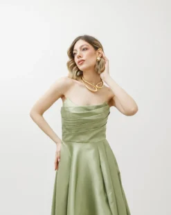 Abito lungo strutturato con corsetto – 835073