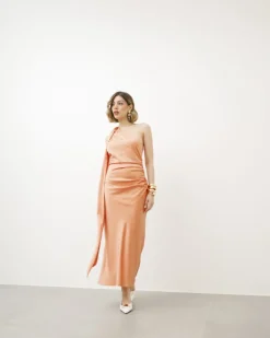 Abito midi monospalla – 23366slc